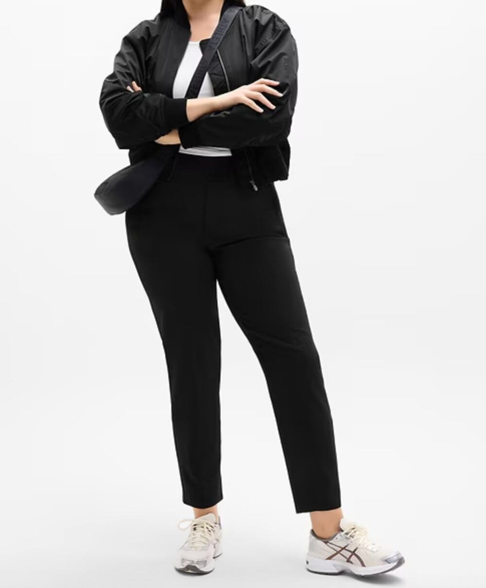 ATHLETA Endless High Rise Crop Pants Black 14
